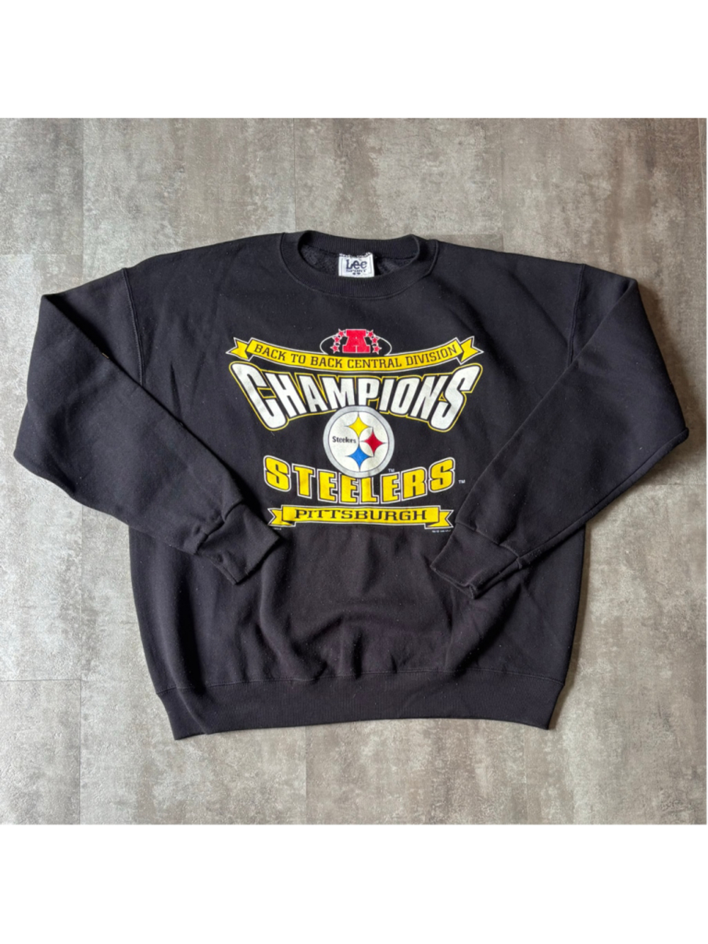 Vintage Pittsburgh Steelers Division Champions Sweatshirt Mens Large Lee
